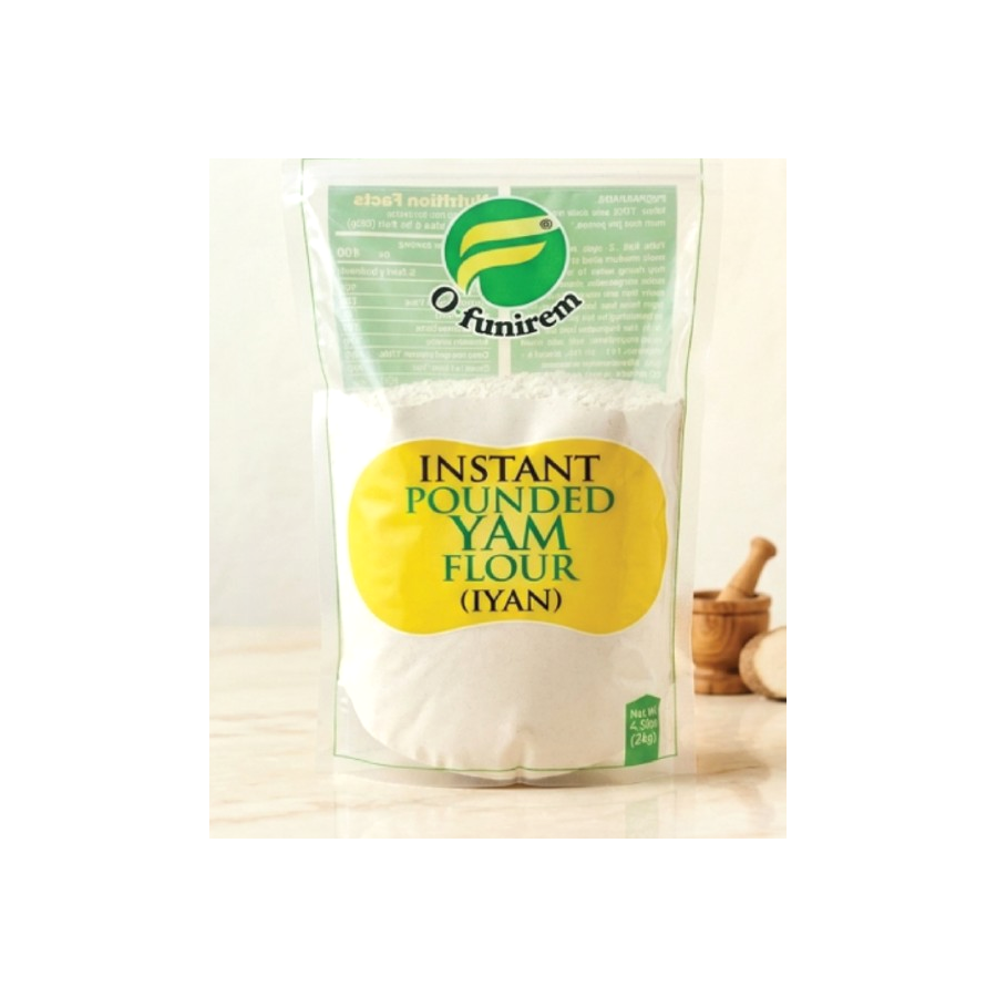 Ofunirem Instant Pounded Yam Flour pack on white background